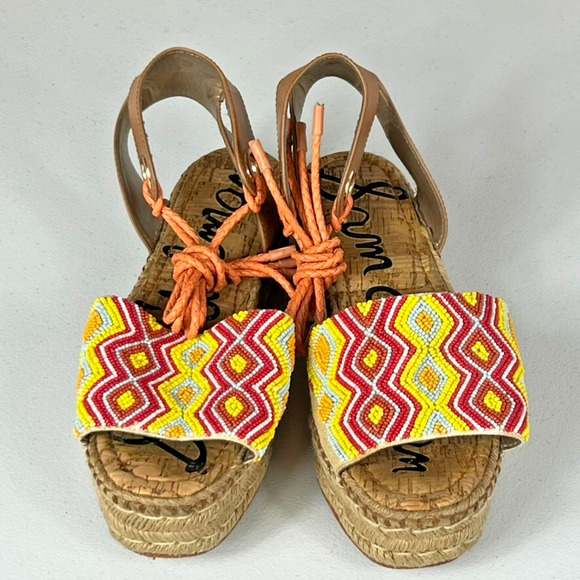 Sam Edelman Neera Espadrille Platform Sandals Women's Size 8.5 Boho Hippie Artsy - Picture 2 of 8